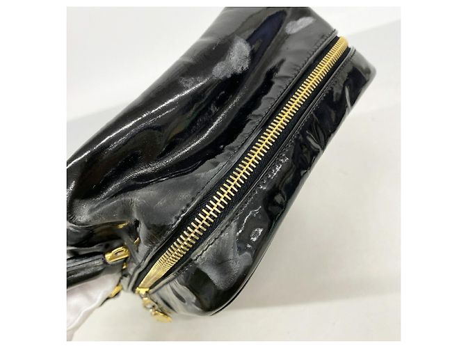 Borsa Vanity Chanel in pelle verniciata nera Nero - vista 9