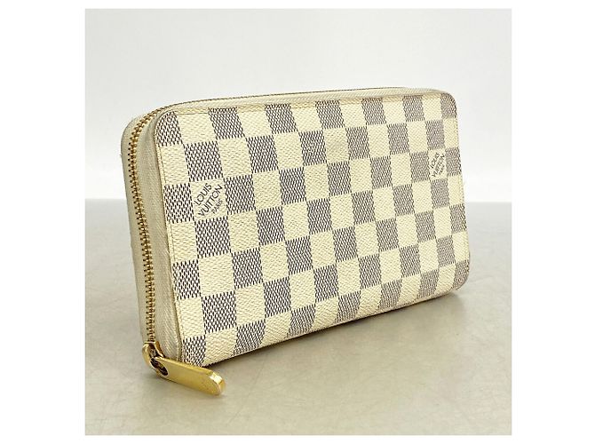 Cartera Larga Louis Vuitton Damier Azur Zippy Organizer Blanco - vista 2