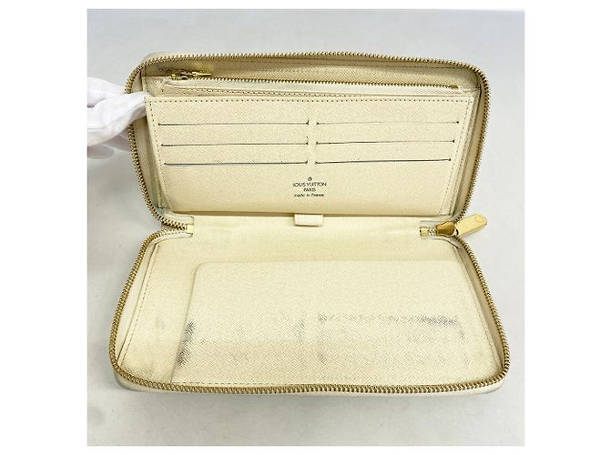 Cartera Larga Louis Vuitton Damier Azur Zippy Organizer Blanco - vista 3