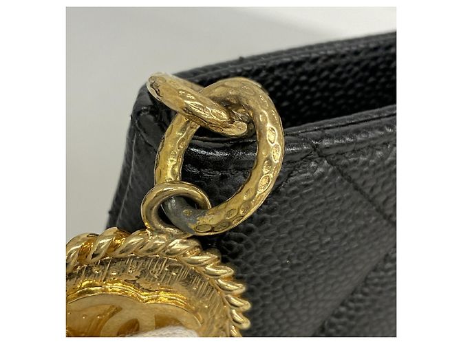 Borsa Tote Chanel in pelle di vitello martellata nera Nero - vista 8