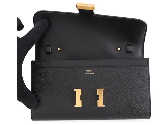 Hermès Portafoglio lungo Hermes Constance To Go Nero - vista 4