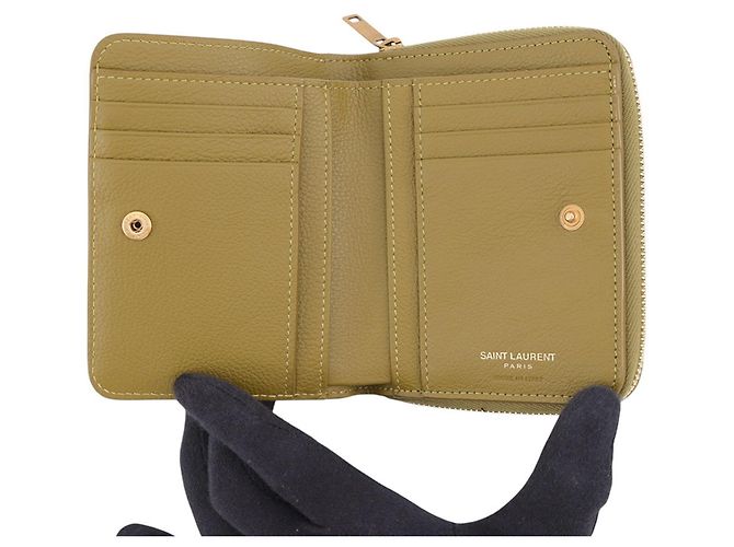 Yves Saint Laurent Bi-fold Ledergeldbörse Grün - Ansicht 3