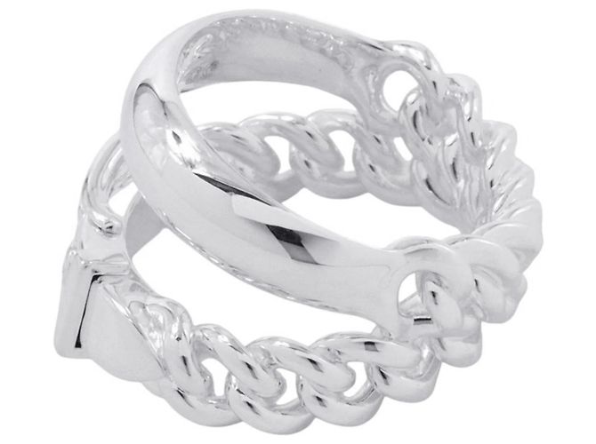 Ring Hermès Anello a Fascia Inflexible Hermes Boucles Sellier in Argento 925 - vista 2