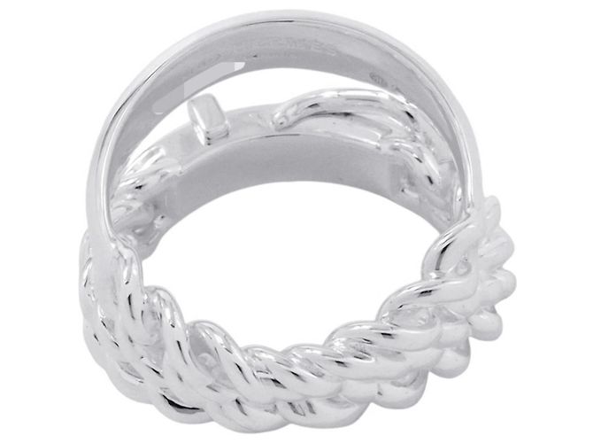 Ring Hermès Anello a Fascia Inflexible Hermes Boucles Sellier in Argento 925 - vista 3