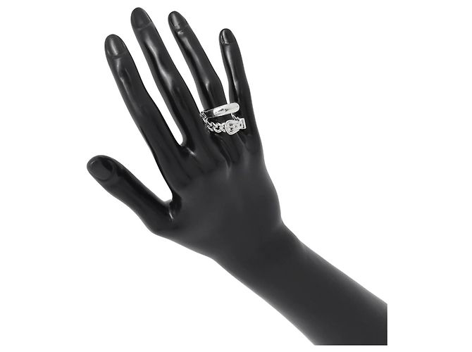 Ring Hermès Anello a Fascia Inflexible Hermes Boucles Sellier in Argento 925 - vista 4