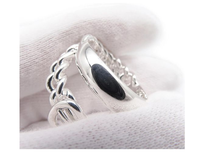 Ring Hermès Anello a Fascia Inflexible Hermes Boucles Sellier in Argento 925 - vista 5