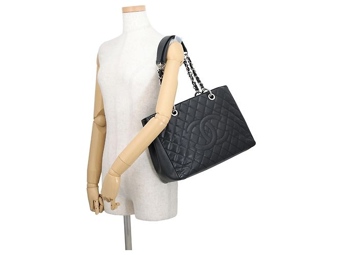 Borsa Tote Chanel Black Matelassé con catena Nero - vista 4