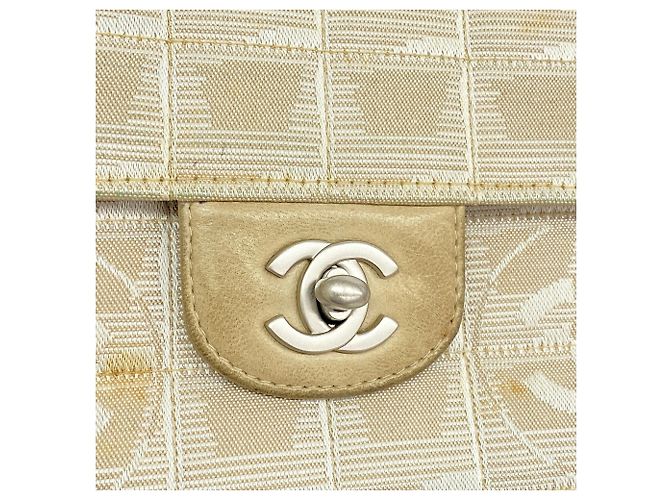 Borsa a tracolla Chanel New Travel in nylon Beige - vista 9