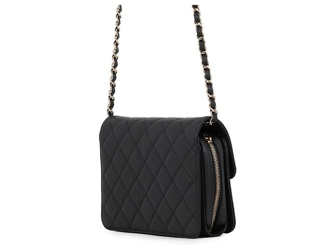 Borsa a tracolla Chanel Matelasse con catena in nero - vista 2