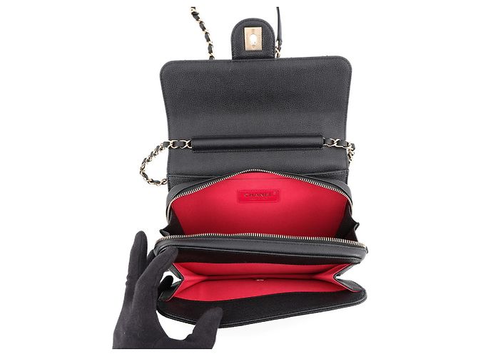 Borsa a tracolla Chanel Matelasse con catena in nero - vista 5