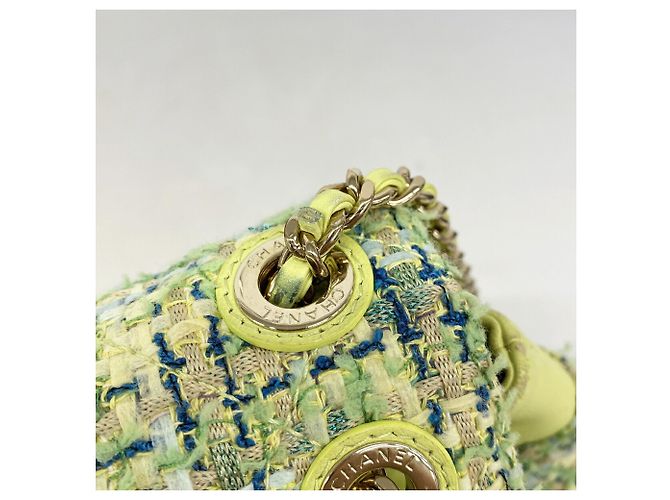 Zaino Chanel in tweed verde - vista 10