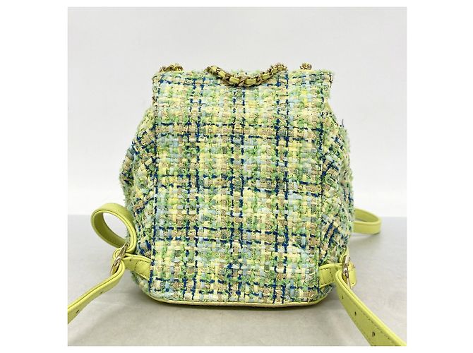 Zaino Chanel in tweed verde - vista 14
