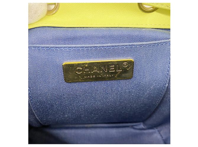 Zaino Chanel in tweed verde - vista 5