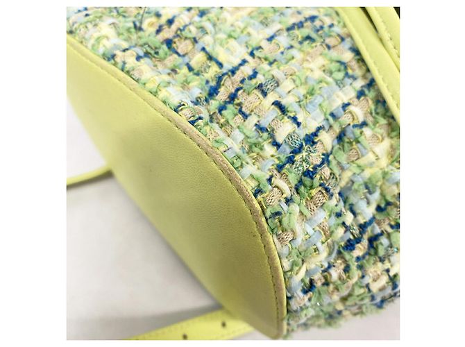 Zaino Chanel in tweed verde - vista 6