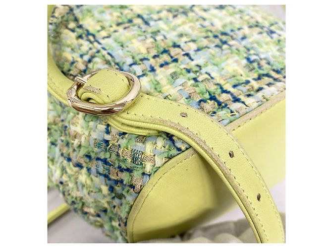 Zaino Chanel in tweed verde - vista 7