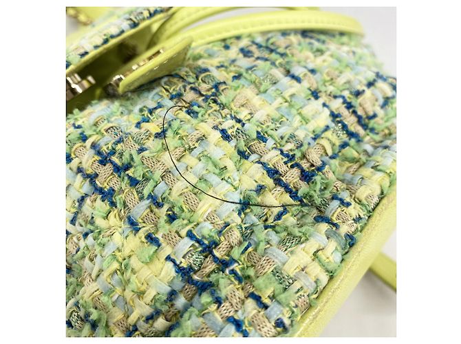 Zaino Chanel in tweed verde - vista 8