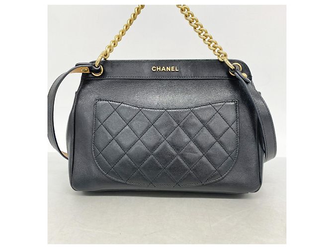 Chanel Matelassé Schultertasche mit Kette Schwarz - Ansicht 12