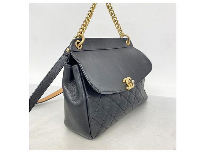 Chanel Matelassé Schultertasche mit Kette Schwarz - Ansicht 2