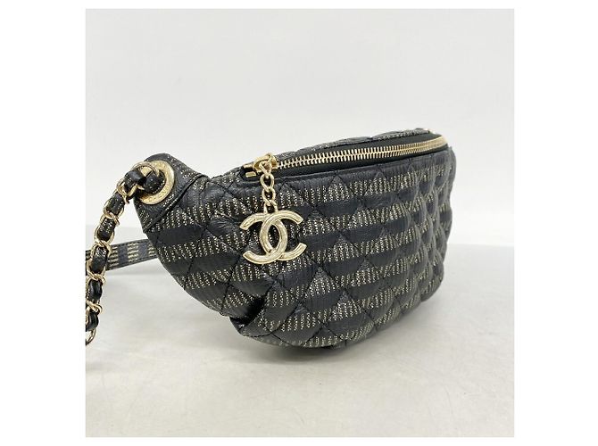 Chanel Matelassé Leder-Taillengürteltasche Schwarz - Ansicht 2