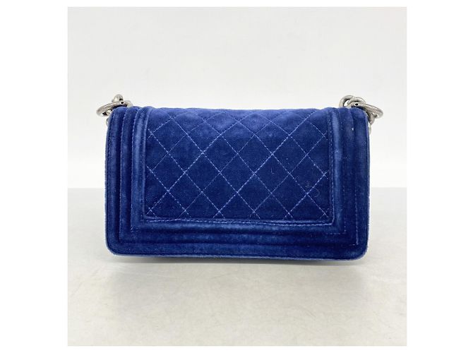 Borsa a tracolla Chanel Boy Chain in Navy Blu navy - vista 10