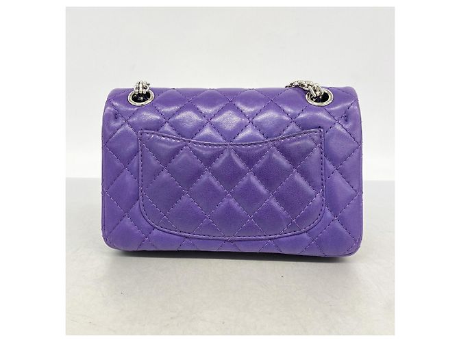 Timeless Borsa a tracolla Chanel in pelle d'agnello viola Porpora - vista 10
