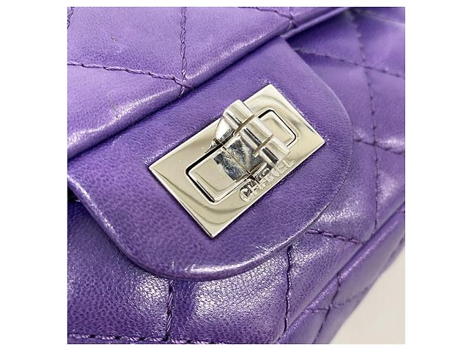 Timeless Borsa a tracolla Chanel in pelle d'agnello viola Porpora - vista 6