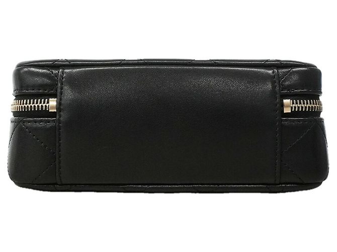 Borsa Vanity Chanel in pelle d'agnello matelassé nera Nero - vista 3
