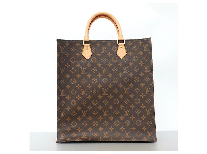 Borsa Tote Louis Vuitton Monogram Sac Plat Marrone - vista 11