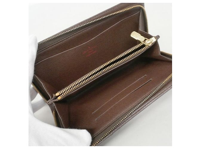 Louis Vuitton Damier Portemonnaie Zip Long Wallet in Ebene Damier ebene - vista 4