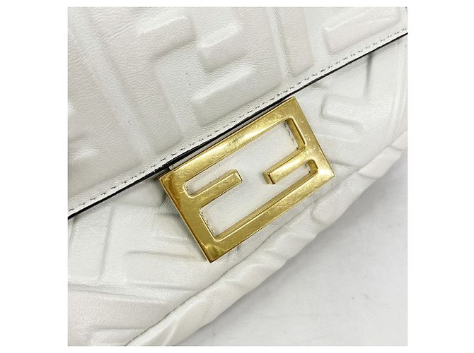 Borsa a secchiello Fendi in pelle bianca Bianco - vista 11