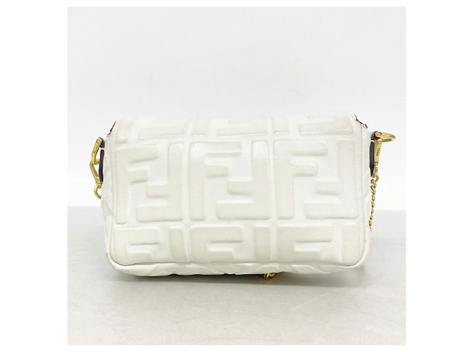 Borsa a secchiello Fendi in pelle bianca Bianco - vista 12