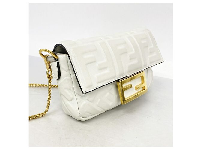 Borsa a secchiello Fendi in pelle bianca Bianco - vista 2