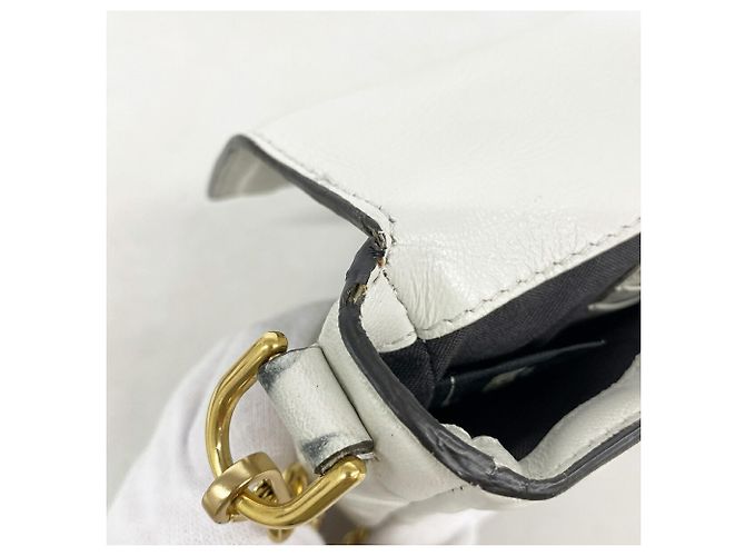 Borsa a secchiello Fendi in pelle bianca Bianco - vista 7