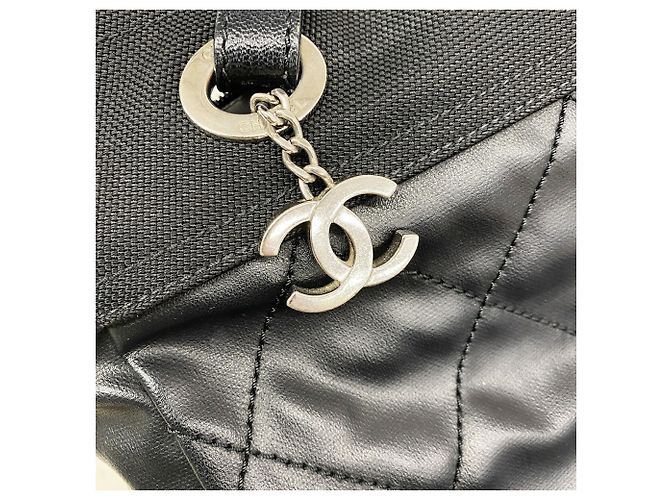 Chanel Paris Biarritz Canvas Tote Bag Schwarz - Ansicht 11