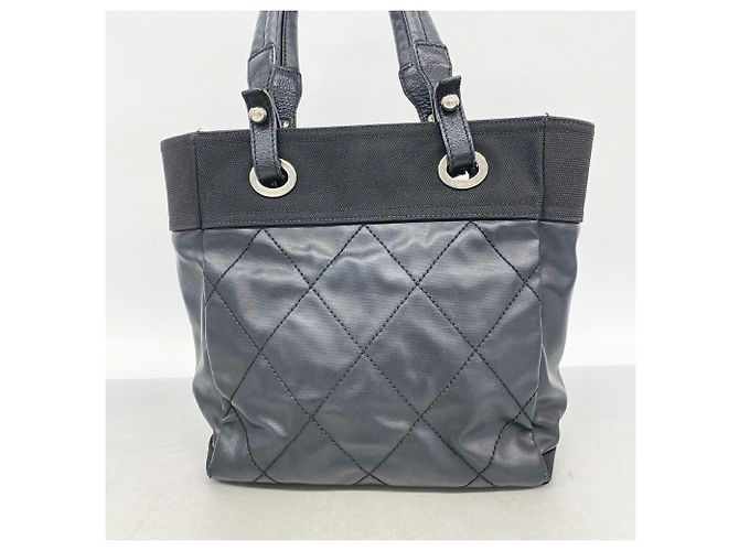 Chanel Paris Biarritz Canvas Tote Bag Schwarz - Ansicht 12