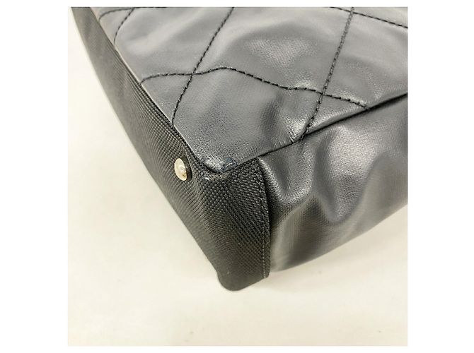 Chanel Paris Biarritz Canvas Tote Bag Schwarz - Ansicht 7