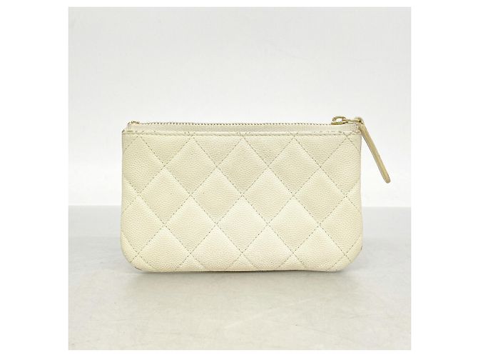Monedero Chanel Matelassé de piel caviar Blanco - vista 10