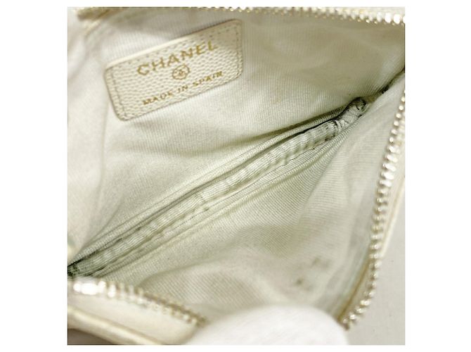 Monedero Chanel Matelassé de piel caviar Blanco - vista 3