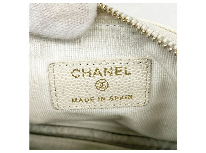 Monedero Chanel Matelassé de piel caviar Blanco - vista 4