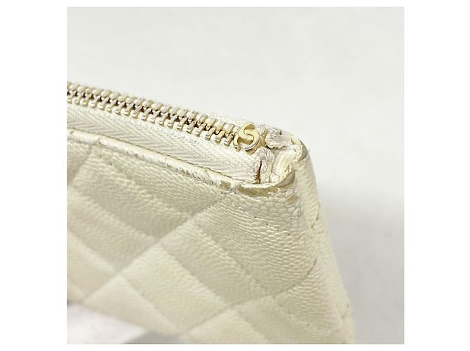 Monedero Chanel Matelassé de piel caviar Blanco - vista 6