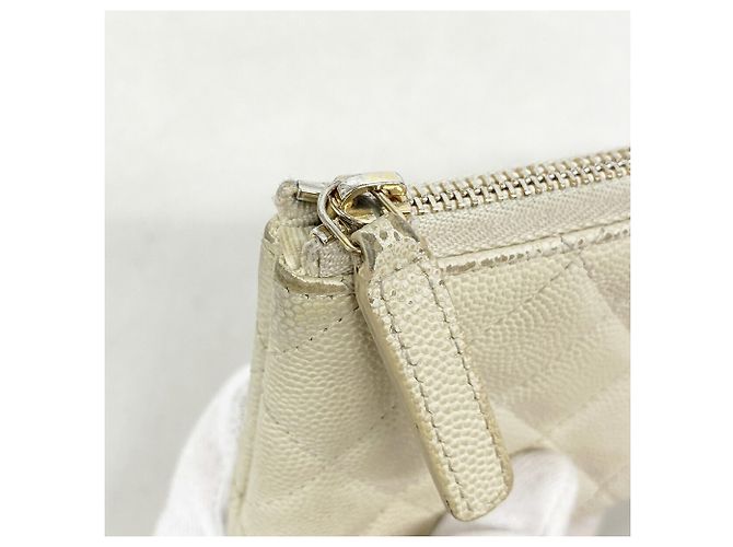Monedero Chanel Matelassé de piel caviar Blanco - vista 7