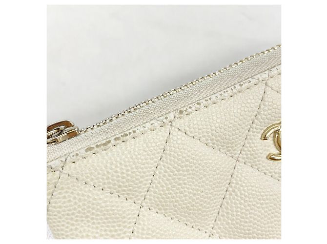 Monedero Chanel Matelassé de piel caviar Blanco - vista 8