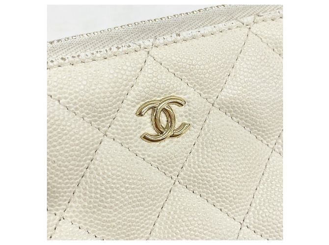 Monedero Chanel Matelassé de piel caviar Blanco - vista 9