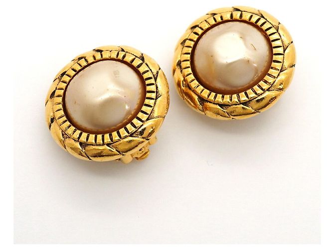 Pendientes de círculo chapados en oro Chanel Dorado - vista 2