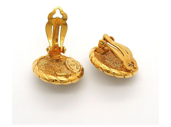 Pendientes de círculo chapados en oro Chanel Dorado - vista 3