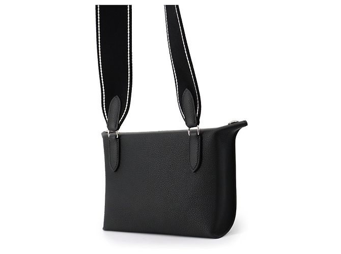 Hermès Bolso de hombro Hermes Kara en piel Togo negra Negro - vista 2