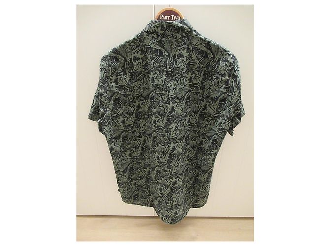 Autre Marque Camicia Matinique a maniche corte stampa tropicale Nero Verde - vista 2