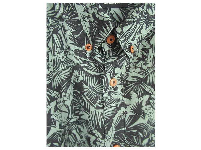 Autre Marque Camicia Matinique a maniche corte stampa tropicale Nero Verde - vista 4