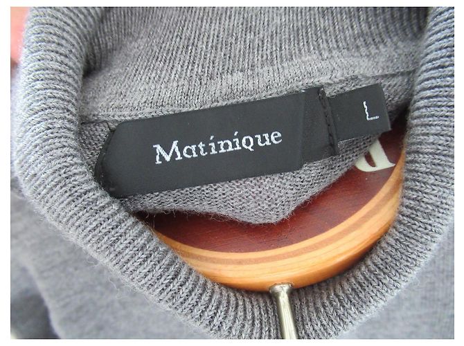 Autre Marque Matinique grauer Rollkragenpullover aus Merinowolle - Ansicht 5