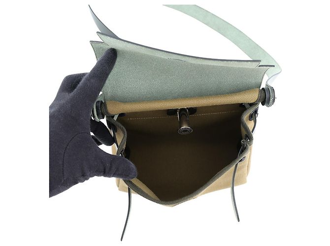 Hermès Borsa a tracolla Hermes Kara Herbag Zip Mini Cachi Verde oliva Verde chiaro - vista 5